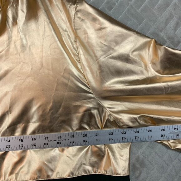Forever 21 Womens 2X Jacket Black Gold Metallic Hooded Lightweight - Picture 7 of 15